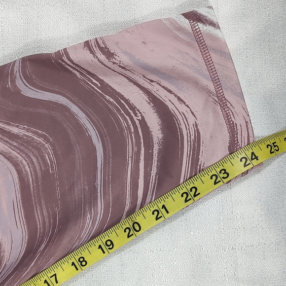 Lavender Mauve and White Marble Walk Pop Athletic Walking Leggings Size X-Large - Picture 6 of 7